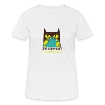 save the planet - Frauen T-Shirt atmungsaktiv - Weiß - Vorne - AI Model Female 172 dark (172cm)