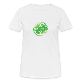 plant based veganer - Frauen T-Shirt atmungsaktiv - Weiß - Vorne - AI Model Female 172 dark (172cm)