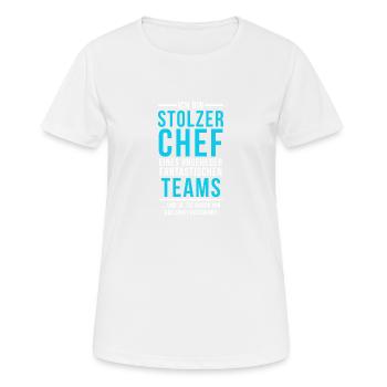 Stolzer Chef Spruch - Frauen T-Shirt atmungsaktiv - Weiß - Vorne - AI Model Female 172 dark (172cm)