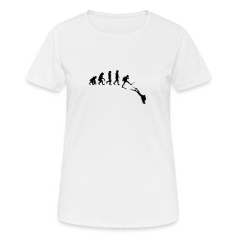 Taucher Evolution Tauchen Geschenkidee - Frauen T-Shirt atmungsaktiv - Weiß - Vorne - AI Model Female 172 dark (172cm)