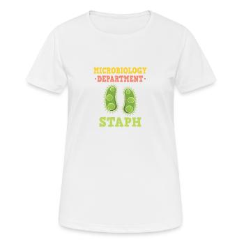 Microbiologie Humour Chercheurs de Microbes - T-shirt respirant Femme - blanc - Devant - AI Model Female 172 dark (172cm)