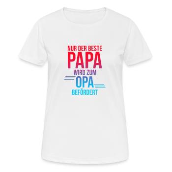 Nur der beste Papa wird zum Opa befördert - Frauen T-Shirt atmungsaktiv - Weiß - Vorne - AI Model Female 172 dark (172cm)