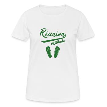 Réunion Attitude - Cadeau Ile De La Réunion - T-shirt respirant Femme - blanc - Devant - AI Model Female 172 dark (172cm)