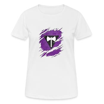 Le drapeau de la fierté lesbienne Labrys Ripped révèle - T-shirt respirant Femme - blanc - Devant - AI Model Female 172 dark (172cm)