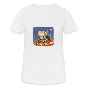 Wauwau Laika cadeau chien de l’URSS URSS Russie - T-shirt respirant Femme - blanc - Devant - AI Model Female 172 dark (172cm)