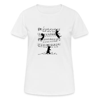 Insolente chat chat Beethoven 9.Symphonie Notes - T-shirt respirant Femme - blanc - Devant - AI Model Female 172 dark (172cm)