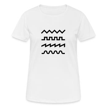 Schallwellen Synthesizer Musik Musiker Geschenk - Frauen T-Shirt atmungsaktiv - Weiß - Vorne - AI Model Female 172 dark (172cm)