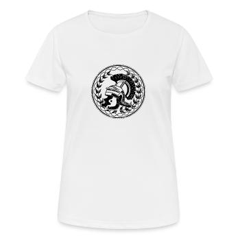 Casque Légion Romaine Drapeau Armoiries Royaume - T-shirt respirant Femme - blanc - Devant - AI Model Female 172 dark (172cm)