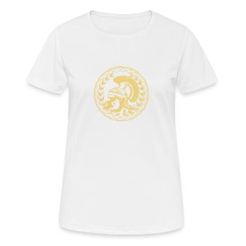Casque Légion Romaine Drapeau Armoiries Royaume - T-shirt respirant Femme - blanc - Devant - AI Model Female 172 dark (172cm)
