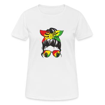 Juneteenth Day 1865, Jour de la Liberté Amérique Africaine - T-shirt respirant Femme - blanc - Devant - AI Model Female 172 dark (172cm)
