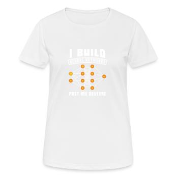 I Build Neural Networks Past My Bedtime - Frauen T-Shirt atmungsaktiv - Weiß - Vorne - AI Model Female 172 dark (172cm)
