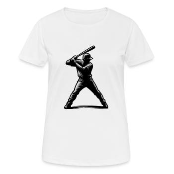 Baseball Spieler mit Baseballschläger - Frauen T-Shirt atmungsaktiv - Weiß - Vorne - AI Model Female 172 dark (172cm)