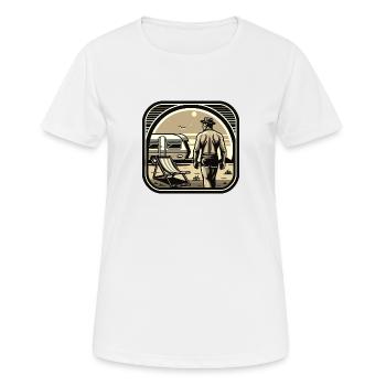 Vacanciers en camping - T-shirt respirant Femme - blanc - Devant - AI Model Female 172 dark (172cm)