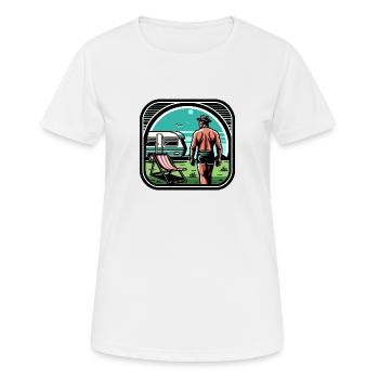 Vacanciers en camping - T-shirt respirant Femme - blanc - Devant - AI Model Female 172 dark (172cm)