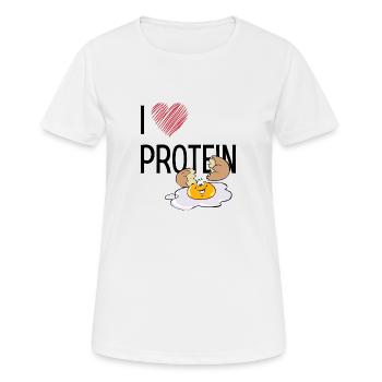 J’adore les protéines - T-shirt respirant Femme - blanc - Devant - AI Model Female 172 dark (172cm)