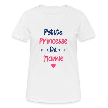 Petite princesse de mamie - T-shirt respirant Femme - blanc - Devant - AI Model Female 172 dark (172cm)
