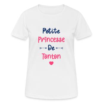 Petite princesse de Tonton - T-shirt respirant Femme - blanc - Devant - AI Model Female 172 dark (172cm)