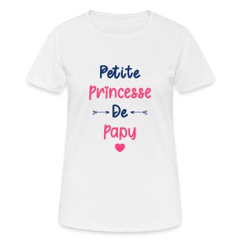 Petite princesse de papy - T-shirt respirant Femme - blanc - Devant - AI Model Female 172 dark (172cm)
