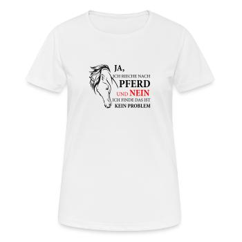 RIECHE Nach Pferd - Frauen T-Shirt atmungsaktiv - Weiß - Vorne - AI Model Female 172 dark (172cm)