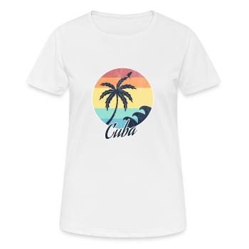 Cuba - T-shirt respirant Femme - blanc - Devant - AI Model Female 172 dark (172cm)