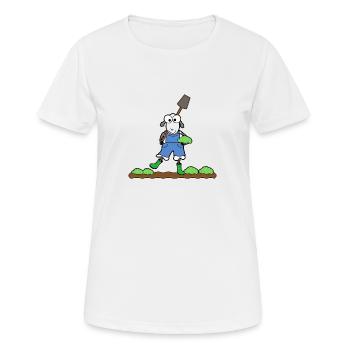 Moutons dans le jardin - T-shirt respirant Femme - blanc - Devant - AI Model Female 172 dark (172cm)