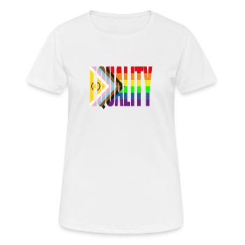 Equality - Frauen T-Shirt atmungsaktiv - Weiß - Vorne - AI Model Female 172 dark (172cm)