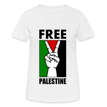 Free palestine - Frauen T-Shirt atmungsaktiv - Weiß - Vorne - AI Model Female 172 dark (172cm)