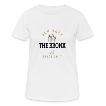 NEW YORK - THEBRONX - Frauen T-Shirt atmungsaktiv - Weiß - Vorne - AI Model Female 172 dark (172cm)