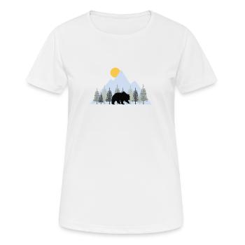 Bär in der Wildnis unter der aufgehenden Sonne - Frauen T-Shirt atmungsaktiv - Weiß - Vorne - AI Model Female 172 dark (172cm)