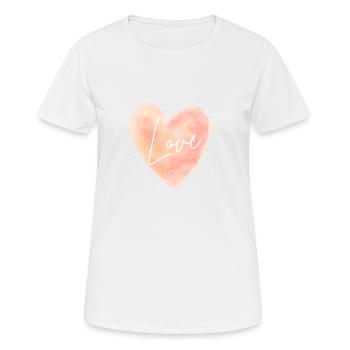 Frauen Tshirt Love Shirt - Frauen T-Shirt atmungsaktiv - Weiß - Vorne - AI Model Female 172 dark (172cm)