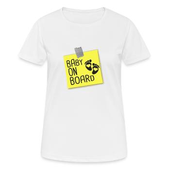 baby on board - Women's Breathable T-Shirt - white - Front - AI Model Female 172 dark (172cm)