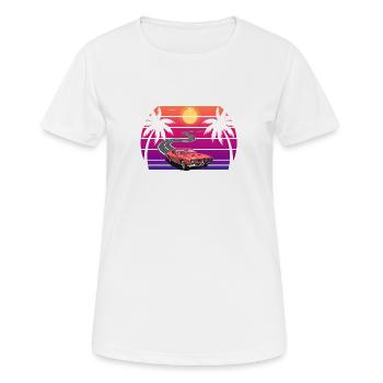retro sunset - Frauen T-Shirt atmungsaktiv - Weiß - Vorne - AI Model Female 172 dark (172cm)