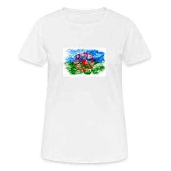 Drapeau de fumée rom Drapeau de fumée gitan - T-shirt respirant Femme - blanc - Devant - AI Model Female 172 dark (172cm)