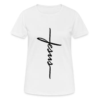 Jesus - Frauen T-Shirt atmungsaktiv - Weiß - Vorne - AI Model Female 172 dark (172cm)