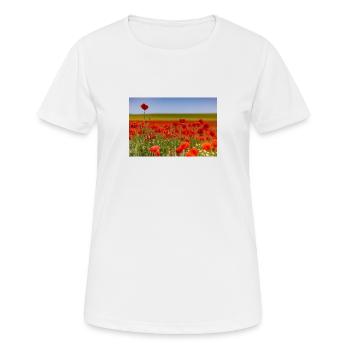 Champ de coquelicots - T-shirt respirant Femme - blanc - Devant - AI Model Female 172 dark (172cm)