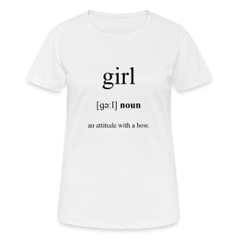 Girl | Mädchen Definition Dictionary - Frauen T-Shirt atmungsaktiv - Weiß - Vorne - AI Model Female 172 dark (172cm)
