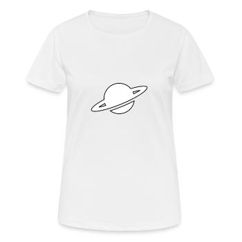 Saturn - Frauen T-Shirt atmungsaktiv - Weiß - Vorne - AI Model Female 172 dark (172cm)
