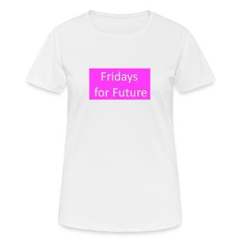 Fridays for Future Slogan pink - Women's Breathable T-Shirt - white - Front - AI Model Female 172 dark (172cm)
