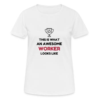 Arbeiter / Fabrik / Arbeit / Job - Frauen T-Shirt atmungsaktiv - Weiß - Vorne - AI Model Female 172 dark (172cm)
