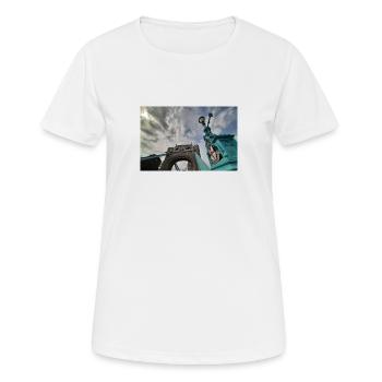 Tower Bridge London mit bewölktem Himmel - Frauen T-Shirt atmungsaktiv - Weiß - Vorne - AI Model Female 172 dark (172cm)