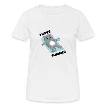 I love Summer - Cat Grumpy - Women's Breathable T-Shirt - white - Front - AI Model Female 172 dark (172cm)