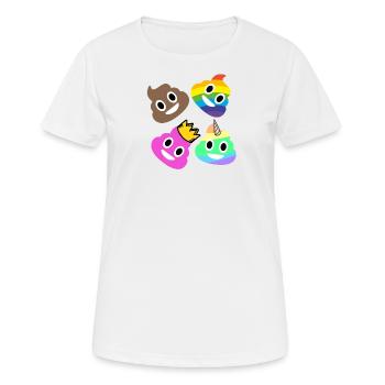 Häufchen Emoji Albern Lustig Verrückt Geschenk - Frauen T-Shirt atmungsaktiv - Weiß - Vorne - AI Model Female 172 dark (172cm)