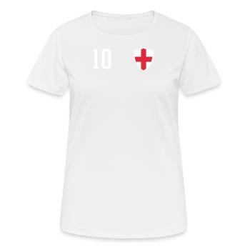 England 10 Fußball Sport Mannschaft Ball Geschenk - Frauen T-Shirt atmungsaktiv - Weiß - Vorne - AI Model Female 172 dark (172cm)