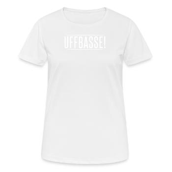 UFFBASSE T-Shirt Aufpassen Badisch - Frauen T-Shirt atmungsaktiv - Weiß - Vorne - AI Model Female 172 dark (172cm)