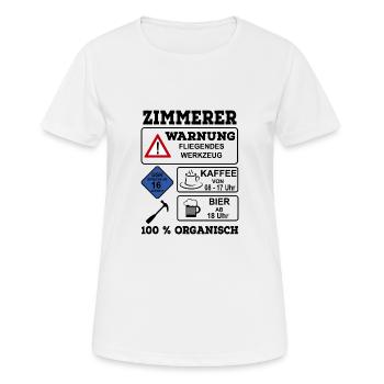 Zimmerer - Frauen T-Shirt atmungsaktiv - Weiß - Vorne - AI Model Female 172 dark (172cm)