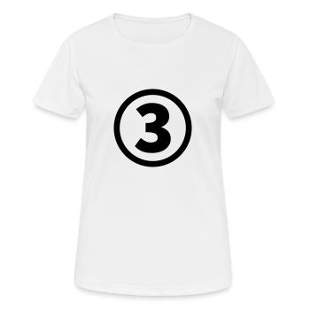 number three - Women's Breathable T-Shirt - white - Front - AI Model Female 172 dark (172cm)