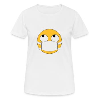 Un masque ? C’est agaçant ! Emoji avec masque - T-shirt respirant Femme - blanc - Devant - AI Model Female 172 dark (172cm)