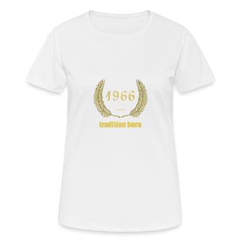Tradition Born 1966 - Frauen T-Shirt atmungsaktiv - Weiß - Vorne - AI Model Female 172 dark (172cm)