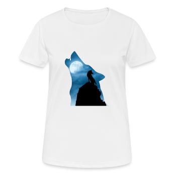 Cooles Wolf T-Shirt, Geschenkidee - Frauen T-Shirt atmungsaktiv - Weiß - Vorne - AI Model Female 172 dark (172cm)