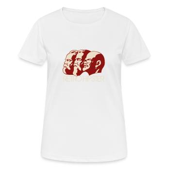 RetroHipster (Marx-Engels-Lenin-Edition) - Frauen T-Shirt atmungsaktiv - Weiß - Vorne - AI Model Female 172 dark (172cm)
